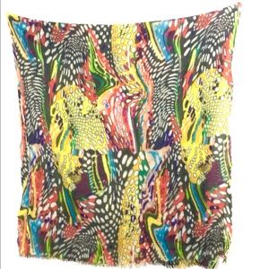 Large OBLONG Felted Multicolor Swirl BOHO SCARF